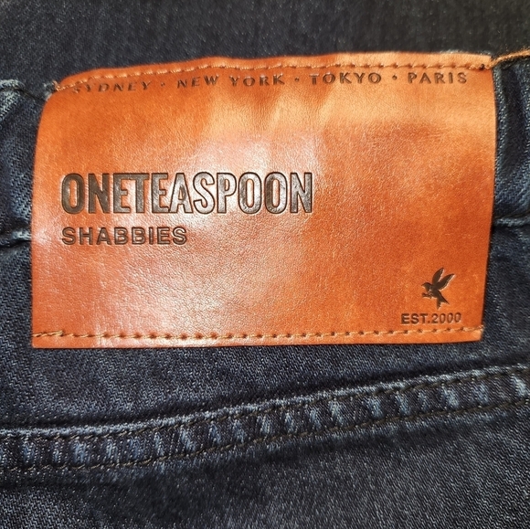 ONETEASPOON Shabbies Drawstring Boyfriend Jeans Distressed Fox Black Size XL - Picture 15 of 16